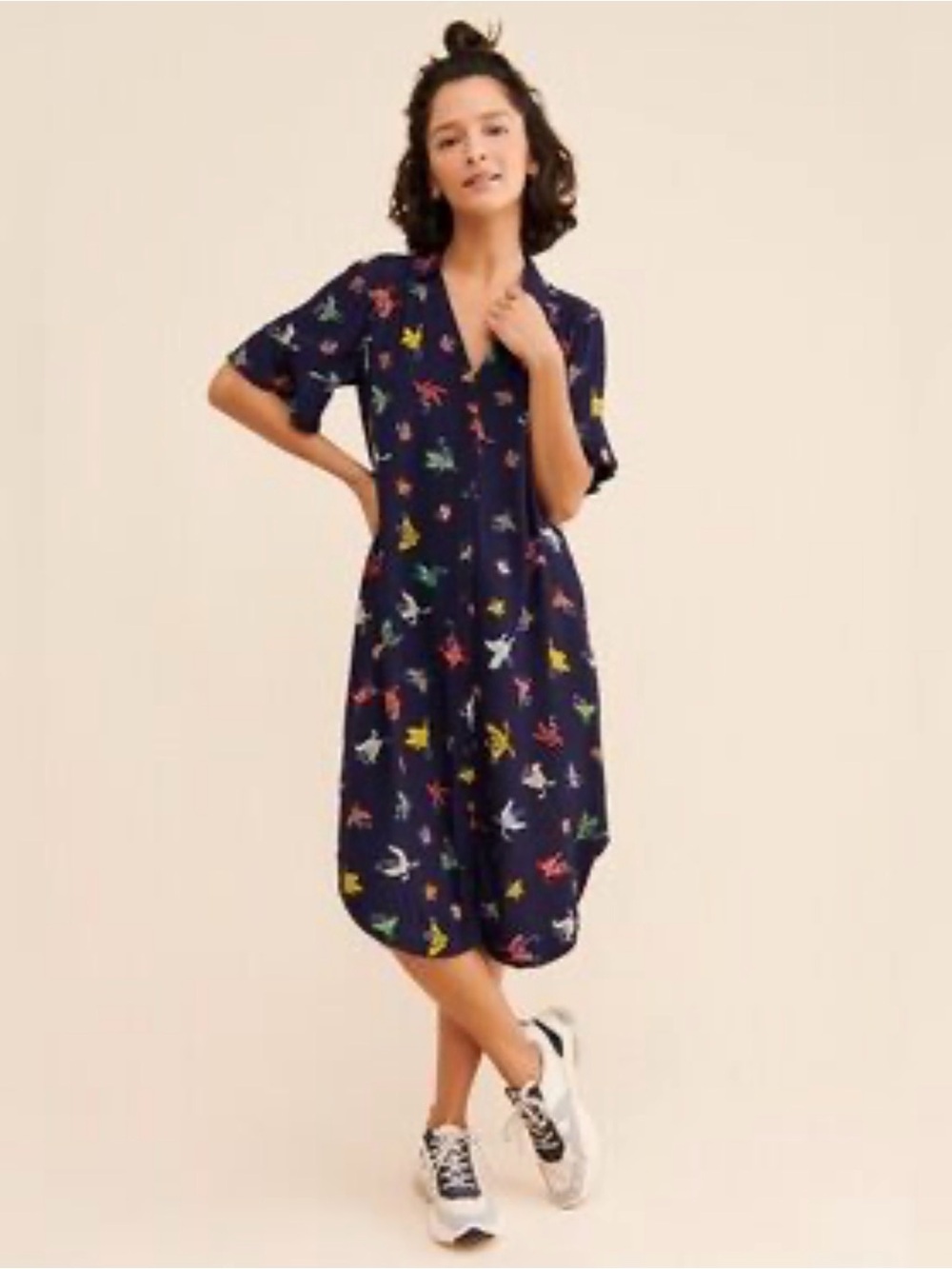 Anthropologie flutterby Print Midi Dress